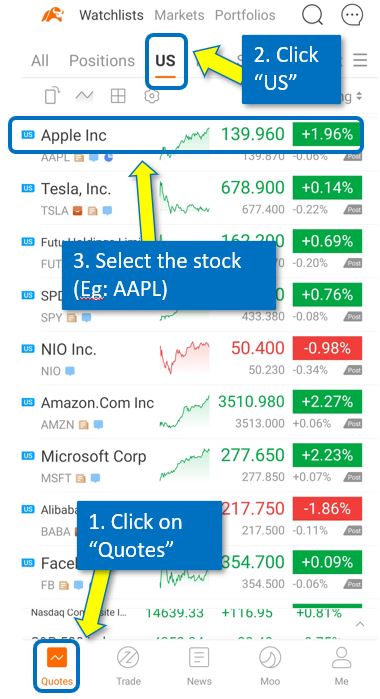 How to trade option on Moomoo mobile 