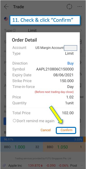 How to trade option on Moomoo mobile