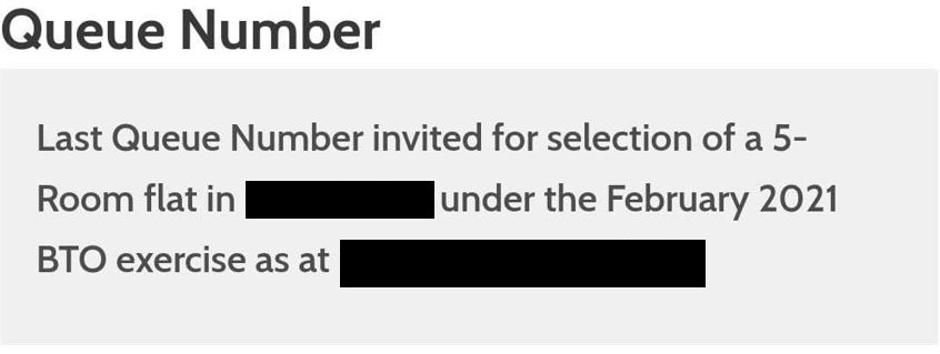 BTO unit selection - 3. Last Queue number