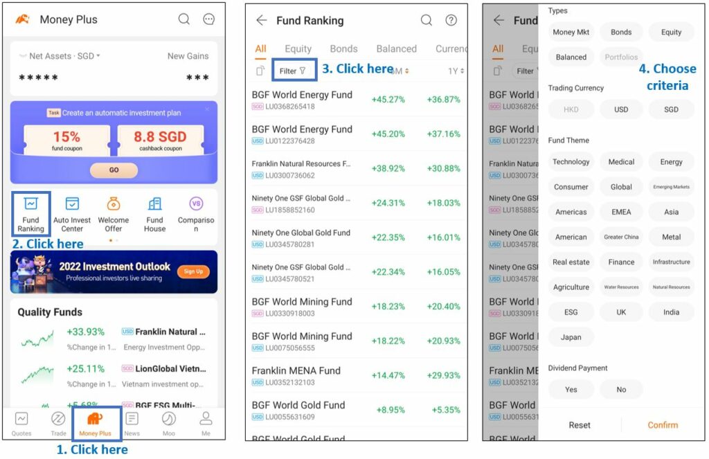 moomoo money plus review (2) - how to choose fund