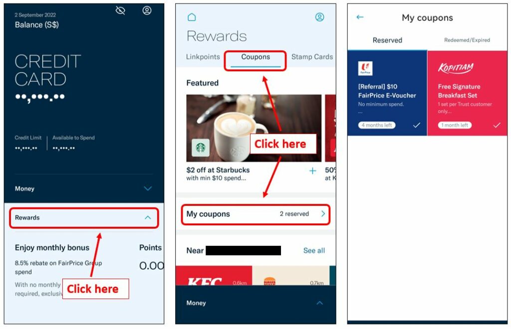 Trust Bank - Viewing Your Rewards