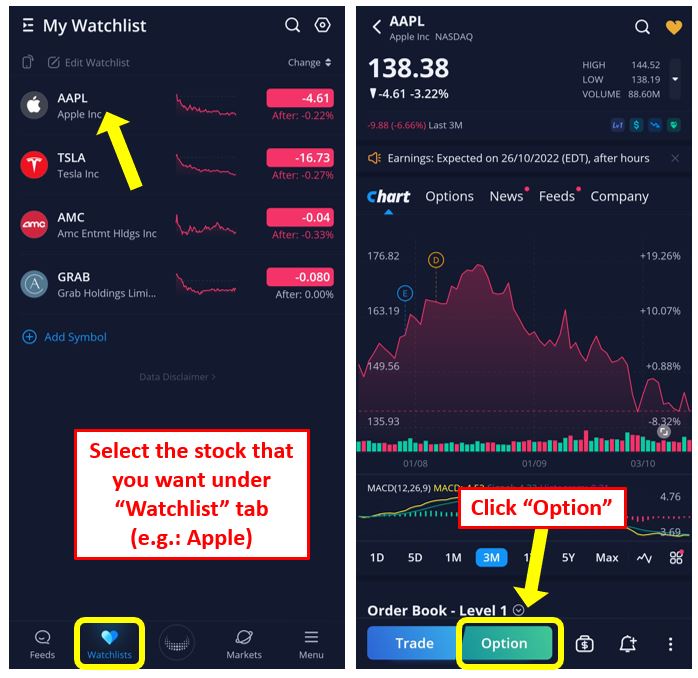 Webull - How to buy option