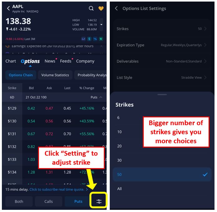 Webull - How to buy option