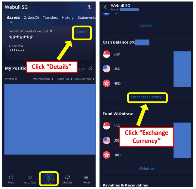 Webull - How to convert currency