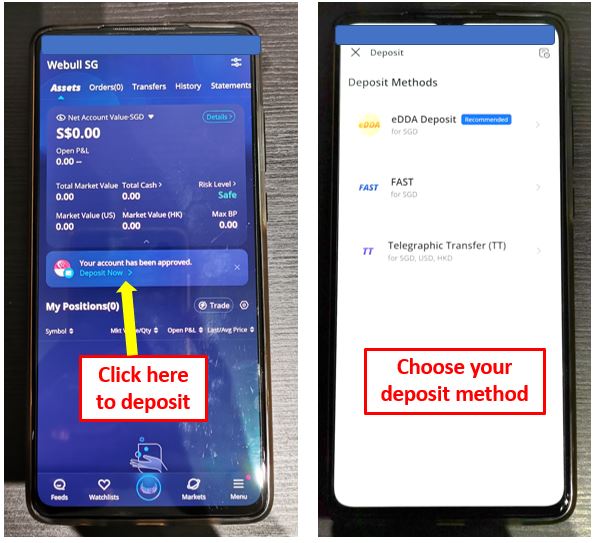 Webull - How to deposit money