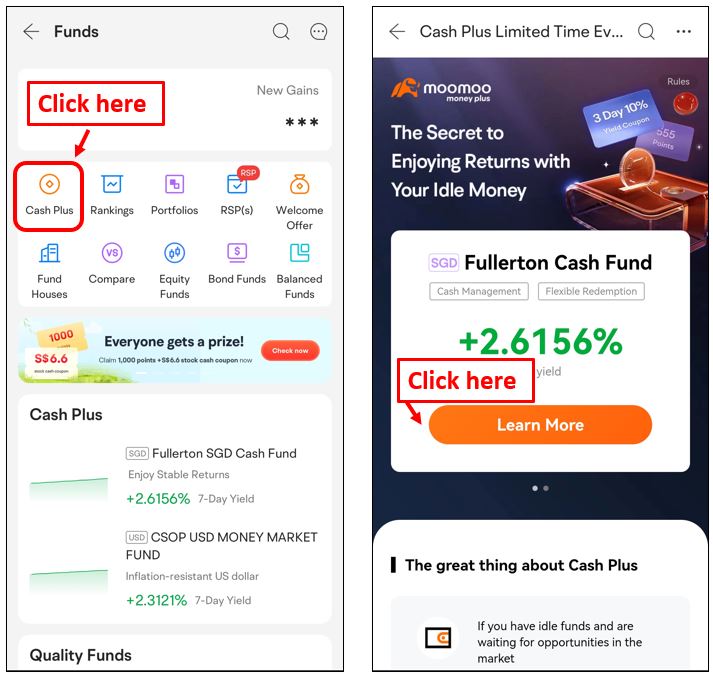 moomoo cash plus - how to invest