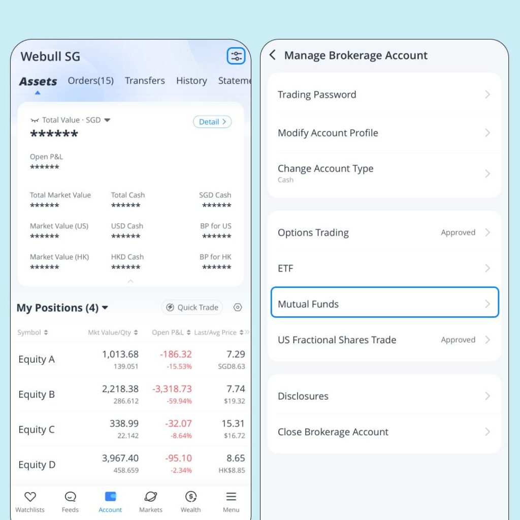 Webull - How to subscribe to mutual fund